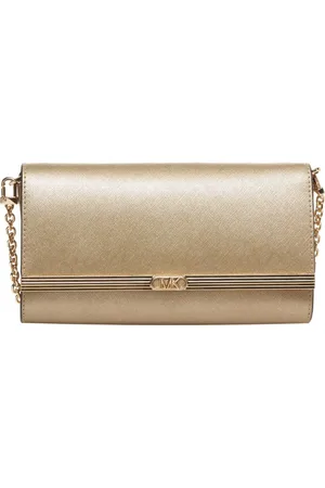 Michael Kors Torebki, Kobieta, Żółty, ONE SIZE, Złota Metaliczna Kopertówka 