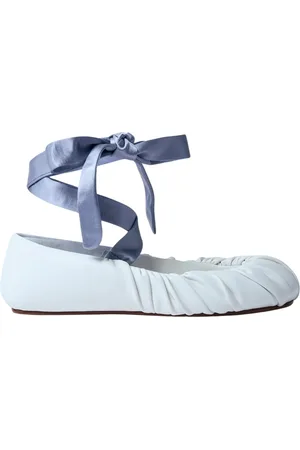 Yume Yume Buty, Kobieta, Biały, 39 EU, Satin Strap Ballerina Flats