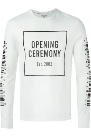 Opening Ceremony Koszulki, Mężczyzna, Biały, M, Biały Multi Barcode Styl Modowy