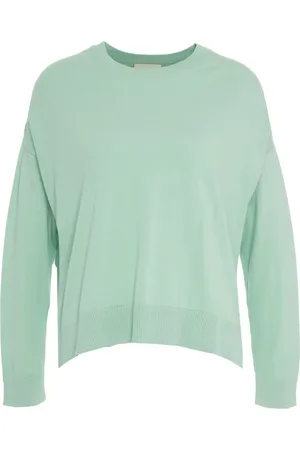 SEMICOUTURE Swetry, Kobieta, Zielony, M, Zielony Sweter z Haftem Logo