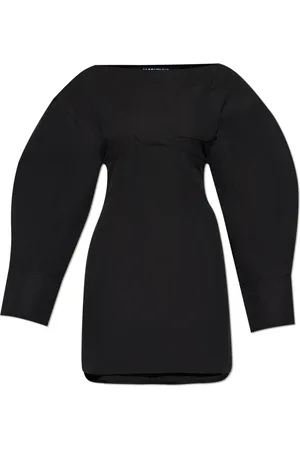 Jacquemus Sukienki, Kobieta, Czarny, L, Bawełna, Sukienka `Casaco`
