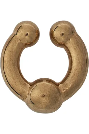 Jean Paul Gaultier Akcesoria, Mężczyzna, Żółty, ONE SIZE, Złoty Piercing Earcuff Biżuteria