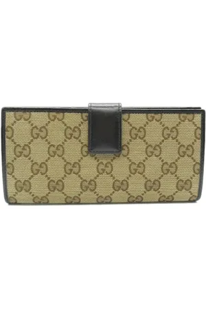 Gucci Pre-owned, Kobieta, Beżowy, ONE SIZE, Pre-owned portfele płócienne