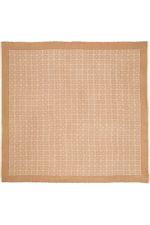 Twin-Set Akcesoria, Kobieta, Beżowy, ONE SIZE, Kefiah z wiskozą dżakardową z Oval T