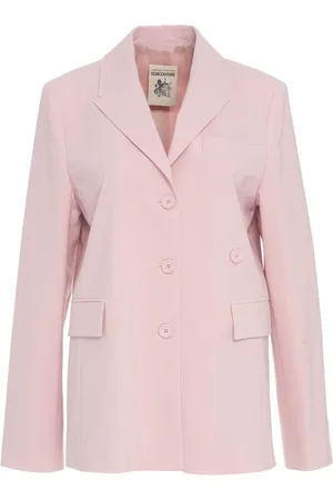 SEMICOUTURE Kurtki, Kobieta, Różowy, M, Różowy Blezer, Elegancki Styl, Modne Warstwowanie