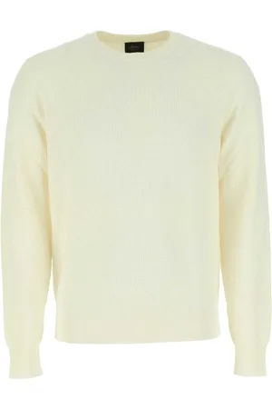 BRIONI Swetry, Mężczyzna, Beżowy, S, Ivory Sweter z Bawełny