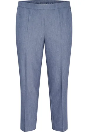 Kaffe Spodnie, Kobieta, Niebieski, 3XL, Vintage Indigo Cropped Spodnie