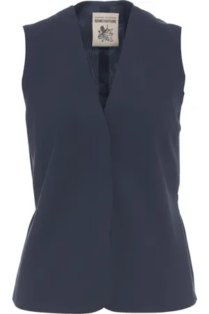 SEMICOUTURE Kurtki, Kobieta, Niebieski, S, Niebieski Blezer Wełniany