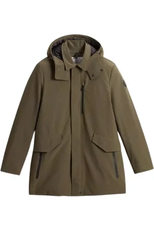 Woolrich Płaszcze, Mężczyzna, Zielony, M, Poliester, Barrow Mac Soft Shell Coat