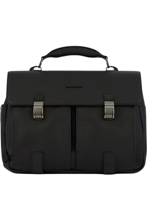 Piquadro Torebki, unisex, Czarny, ONE SIZE, Skórzana Torba na Ramię z Dwiema Zewnętrznymi Kieszeniami