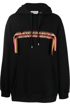 Lanvin Bluzy, Mężczyzna, Czarny, M, Bawełna, Czarna Bluza z Kapturem dla Stylowego Wyglądu