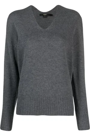 SEVENTY BY SERGIO TEGON Swetry, Kobieta, Szary, M, Kaszmir, V-neck Knitwear