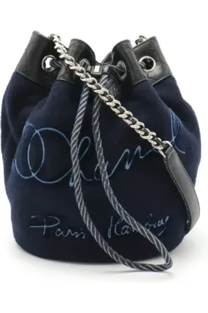 CHANEL Pre-owned, Kobieta, Niebieski, ONE SIZE, Pre-owned Wool shoulder-bags