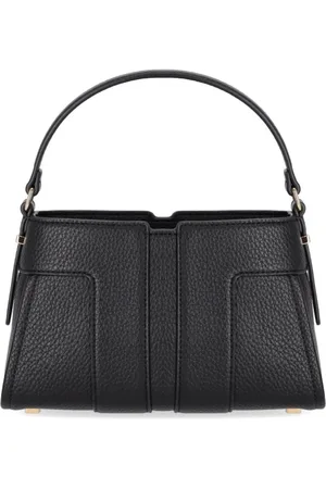 Elisabetta Franchi Torebki, Kobieta, Czarny, ONE SIZE, Bawełna, Czarna Mała Torebka z Złotym Zapięciem