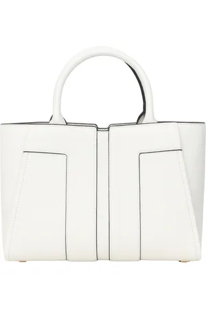 Elisabetta Franchi Torebki, Kobieta, Beżowy, ONE SIZE, Skóra, Minimalistyczna torba shopper w kolorze kości słoniowej