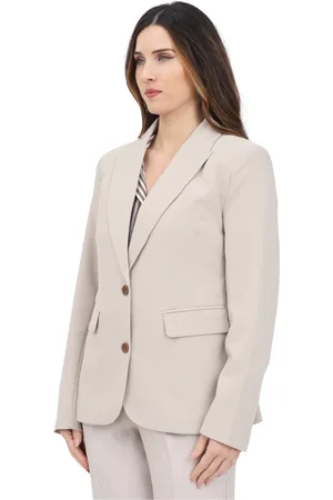 ONLY Kurtki, Kobieta, Beżowy, 2XL, Beżowa Marynarka Jednorzędowa
