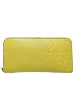 Loewe Pre-owned, Kobieta, Żółty, ONE SIZE, Skóra, Pre-owned skórzane portfele