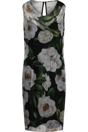 Dolce & Gabbana Sukienki, Kobieta, Wielobarwność, S, Kwiatowy Print Sukienka Slip Styl Gardenia