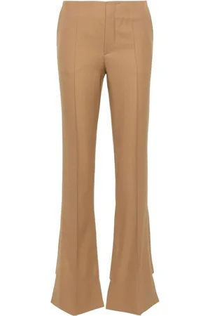 Chloé Spodnie, Kobieta, Beżowy, M, Wełna, Beżowe wełniane spodnie bootcut