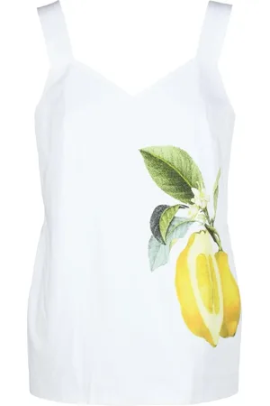 Sportmax Koszulki, Kobieta, Biały, 2XS, Bawełniany Bezrękawnik