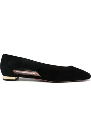 Aquazzura Buty, Kobieta, Czarny, 36 EU, Czarne płaskie buty Elegancki styl