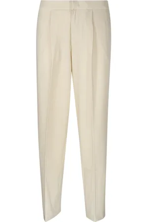 BONSAI Spodnie, Mężczyzna, Biały, M, Rafia Loose Fit Pant