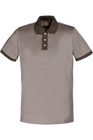 MOORER Koszulki, Mężczyzna, brązowy, XL, Luksusowa Koszulka Polo Pique Oxford
