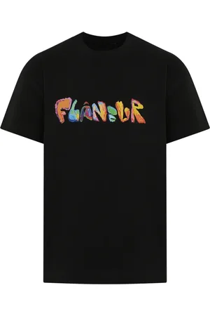 FLÂNEUR Koszulki, Mężczyzna, Czarny, L, Męski T-shirt z markerem