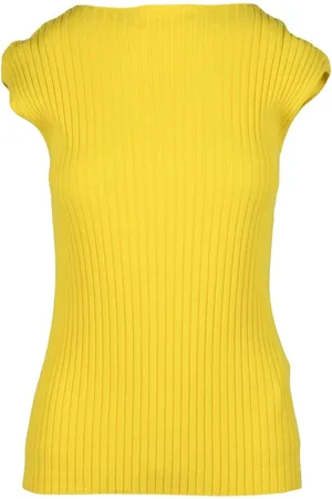 Sportmax Swetry, Kobieta, Żółty, M, Bawełniana Stylowa Bluzka