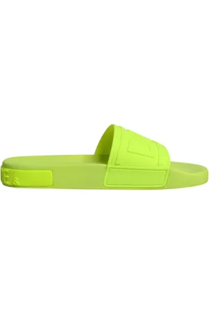 Dolce & Gabbana Buty, Kobieta, Zielony, 40 EU, Neonowe Zielone Gumowe Klapki Sandały