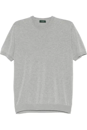 ZANONE Swetry, Mężczyzna, Szary, M, Szare T-shirty i Pola