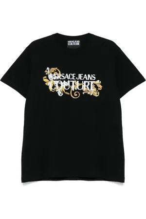 VERSACE Koszulki, Mężczyzna, Czarny, M, Czarno-złote T-shirt i Polo