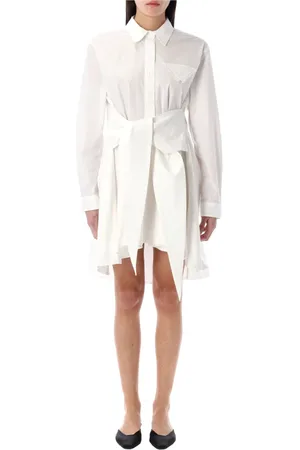 THE GARMENT Sukienki, Kobieta, Biały, S, Biała Bawełniana Mini Sukienka z Paskiem