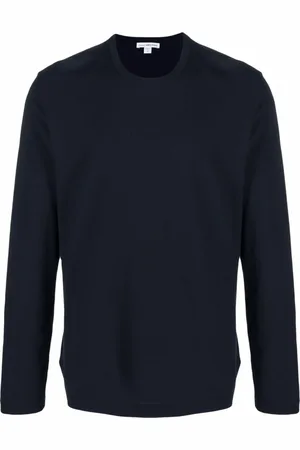 James Perse Koszulki, Mężczyzna, Niebieski, XL, Pima Cotton Long Sleeve Crew T-Shirt