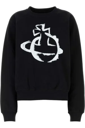 Vivienne Westwood Bluzy, Kobieta, Czarny, S, Oversize Czarny Bawełniany Sweter
