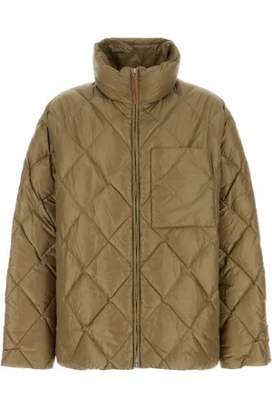 Jil Sander Kurtki, Mężczyzna, Zielony, L, Nylon, Khaki Kurtka Puchowa