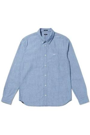 Denham Koszule, Mężczyzna, Niebieski, M, Chambray Rich Reg Koszula