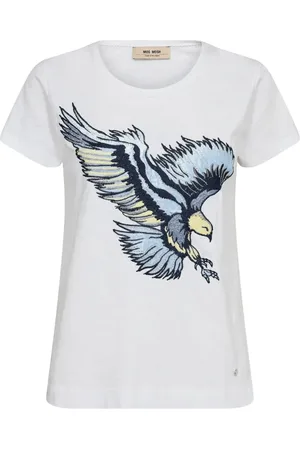 Mos Mosh Koszulki, Kobieta, Biały, M, Haftowany Eagle Tee Top Biały