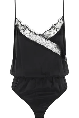 REMAIN Birger Christensen Koszulki, Kobieta, Czarny, 2XS, Elegancka Sukienka z Koronkowym Brzegiem