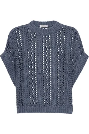 Brunello Cucinelli Swetry, Kobieta, Niebieski, XS, Niebieski Sweter Avion