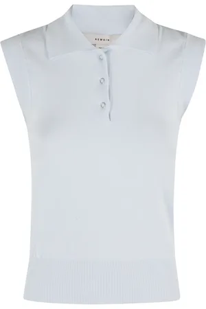 REMAIN Birger Christensen Koszulki, Kobieta, Niebieski, S, Sweter Polo