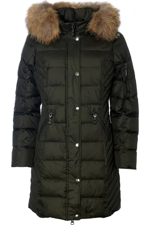 Danwear Kurtki, Kobieta, Zielony, 3XL, Luksusowa kurtka puchowa z futrem szopa
