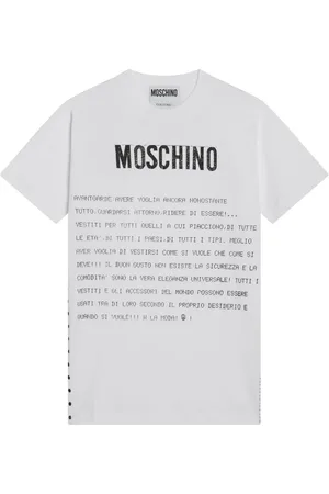 Moschino Koszulki, Kobieta, Biały, XS, Koszulka z krótkim rękawem i okrągłym dekoltem