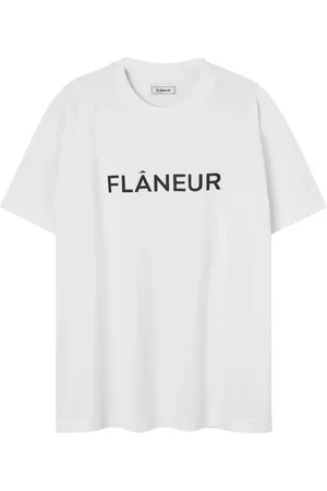 FLÂNEUR Koszulki, Mężczyzna, Biały, XL, Koszulka z nadrukiem logo
