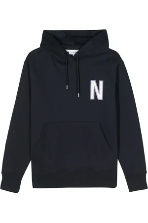 Norse projects Bluzy, Mężczyzna, Niebieski, S, Bluza z nadrukiem Arne N