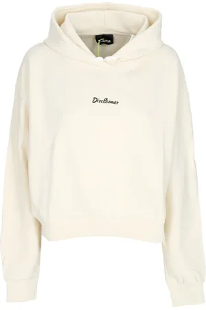 DISCLAIMER Bluzy, Kobieta, Beżowy, S, Bawełna, Bluza z kapturem Logo Crop Light