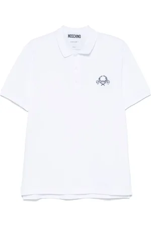 Moschino Koszulki, Mężczyzna, Biały, L, Koszulka Polo z logo Misia Pluszowego