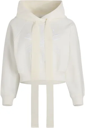 Patou Bluzy, Kobieta, Biały, L, Biała Bluza z Kapturem i Sznurkiem