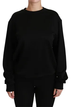 Dolce & Gabbana Bluzy, Kobieta, Czarny, S, Bawełna, Elegancki czarny sweter z bawełny