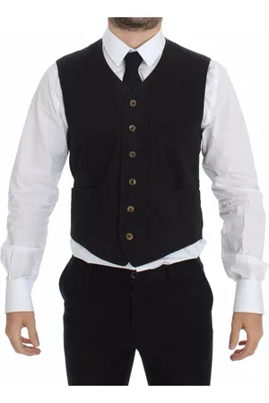Dolce & Gabbana Garnitury, Mężczyzna, Czarny, M, Elegancki Czarny Kamizelka Sukienka